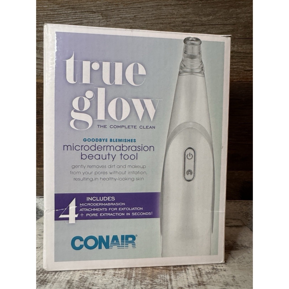 Conair True Glow USB Rechargeable Microdermabrasion Tool – 3 Speeds, 4 Tips